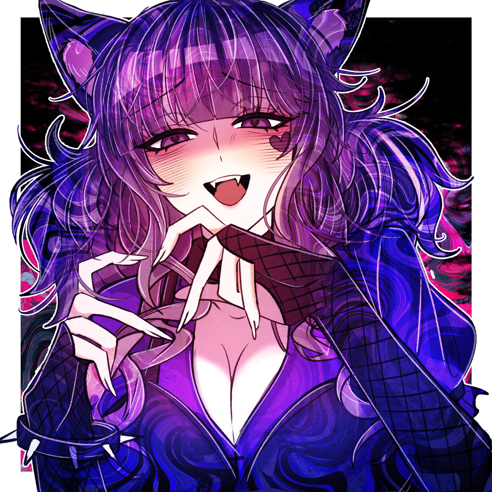 Knightshade's purple cat-themed avatar